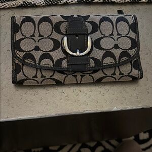 Coach Black and Gray Women's wallet, excellent condition!